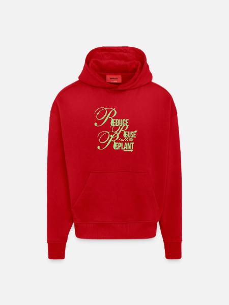 Eco Message – Reduce Reuse Replant - Hoodie- made by SPREAD  - red