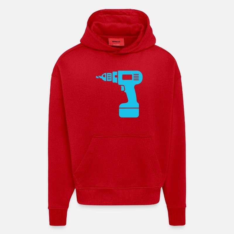 Forer - Sweat à capuche bio épais oversize fabriqué en UE - rouge