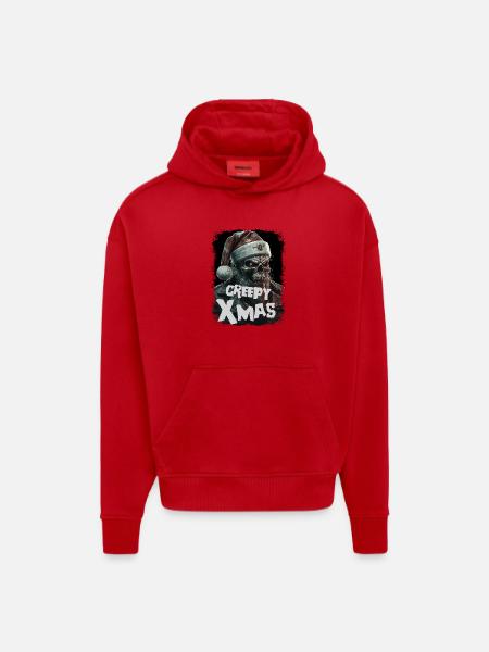 Zombie with Santa hat - Hoodie- made by SPREAD  - red