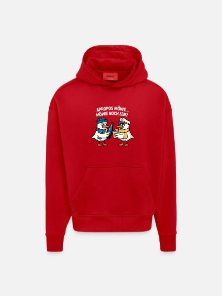 Seagull Motif - Hoodie- made by SPREAD - red