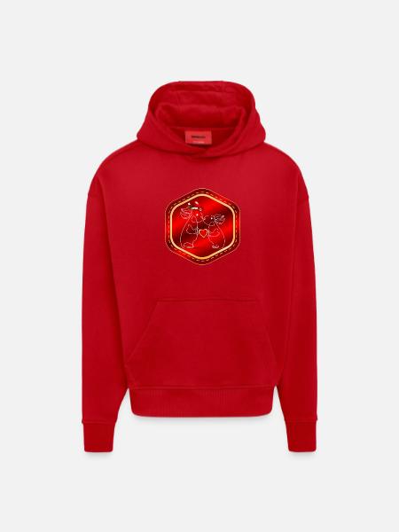 CHRISTMAS COUPLE BUNNIES - Hoodie- made by SPREAD  - red