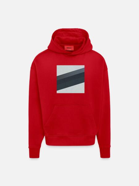Scandi Geometric Art Grey Sand - Hoodie- made by SPREAD - red