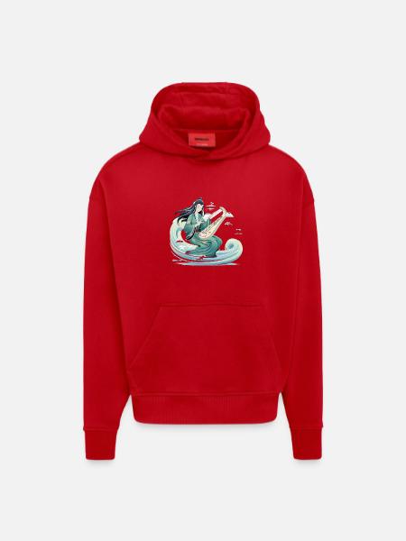 Guqin Master on Sea Wave - Hoodie- made by SPREAD  - red