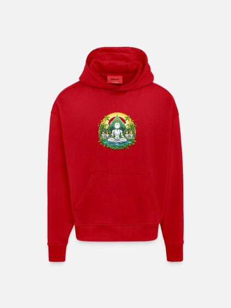 Robot-Meditation im Naturkreis - Hoodie- made by SPREAD  - Rot