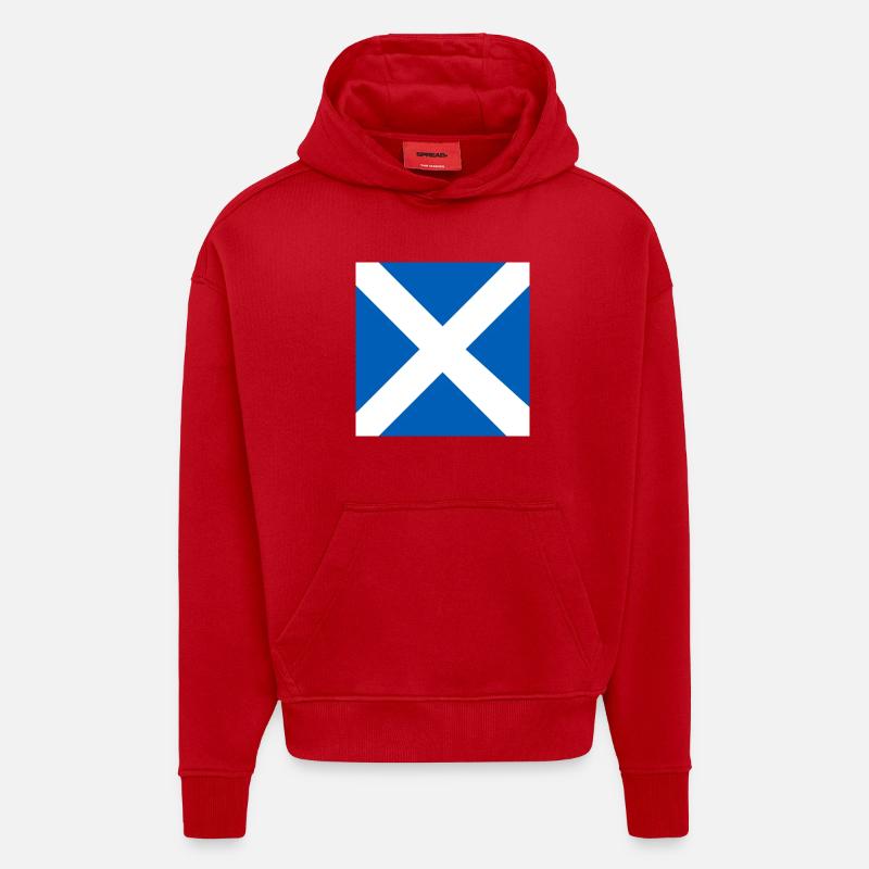 Montrez vos couleurs – Écosse - Sweat à capuche bio épais oversize fabriqué en UE - rouge