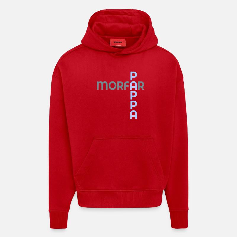 Papa du bébé Grand-père - Sweat à capuche bio épais oversize fabriqué en UE - rouge