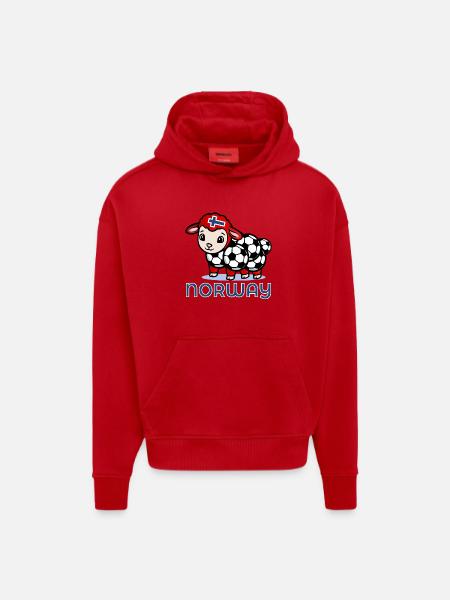 Norway Sheep Soccer - Hoodie- made by SPREAD - red
