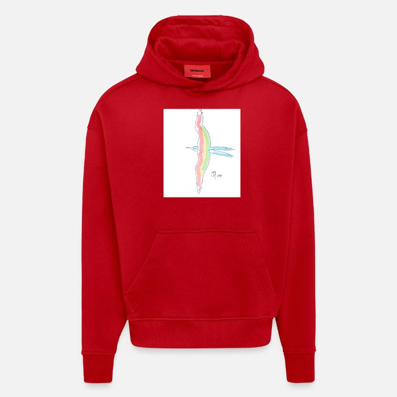 Frégate Magnifizens - Sweat à capuche bio épais oversize fabriqué en UE - rouge