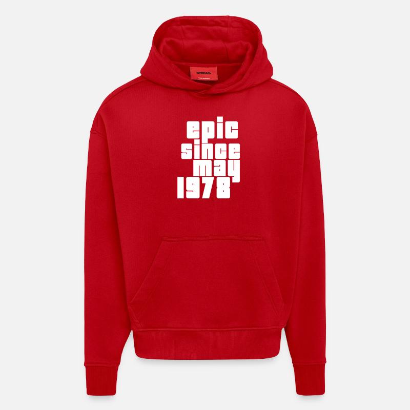 epic since may 1978 - Sweat à capuche bio épais oversize fabriqué en UE - rouge