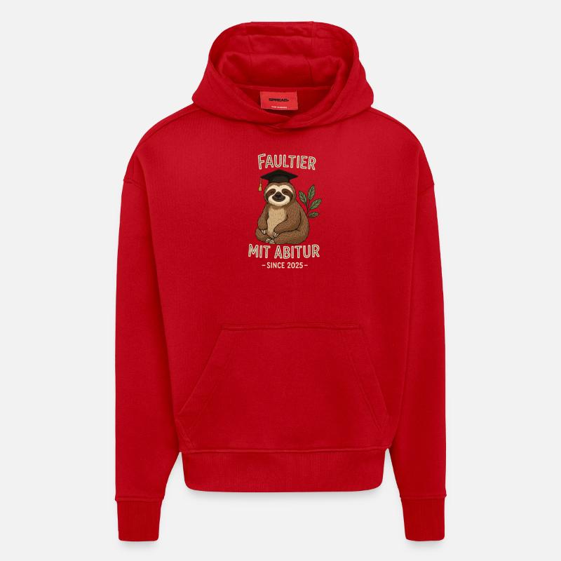 Faultier mit Abitur 2025 - Hoodie- made by SPREAD  - Rot