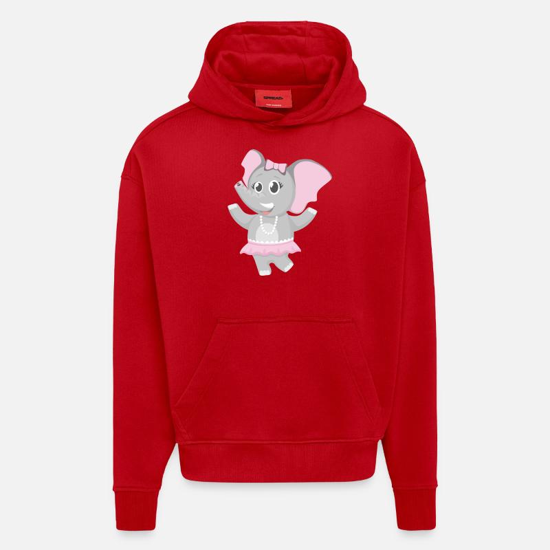 elephant éléphant mammut animal animaux10 - Sweat à capuche bio épais oversize fabriqué en UE - rouge