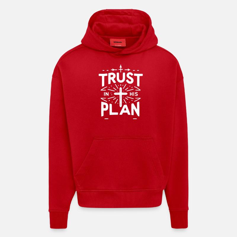 Trust in His Plan - Hoodie- made by SPREAD  - red