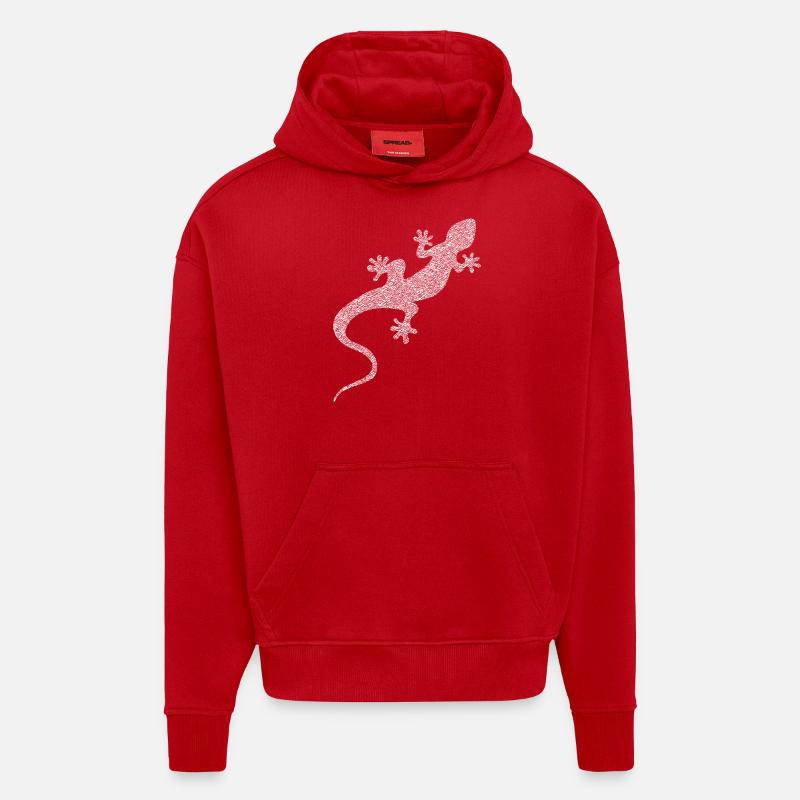 Die weiße Eidechse - Hoodie- made by SPREAD - Rot