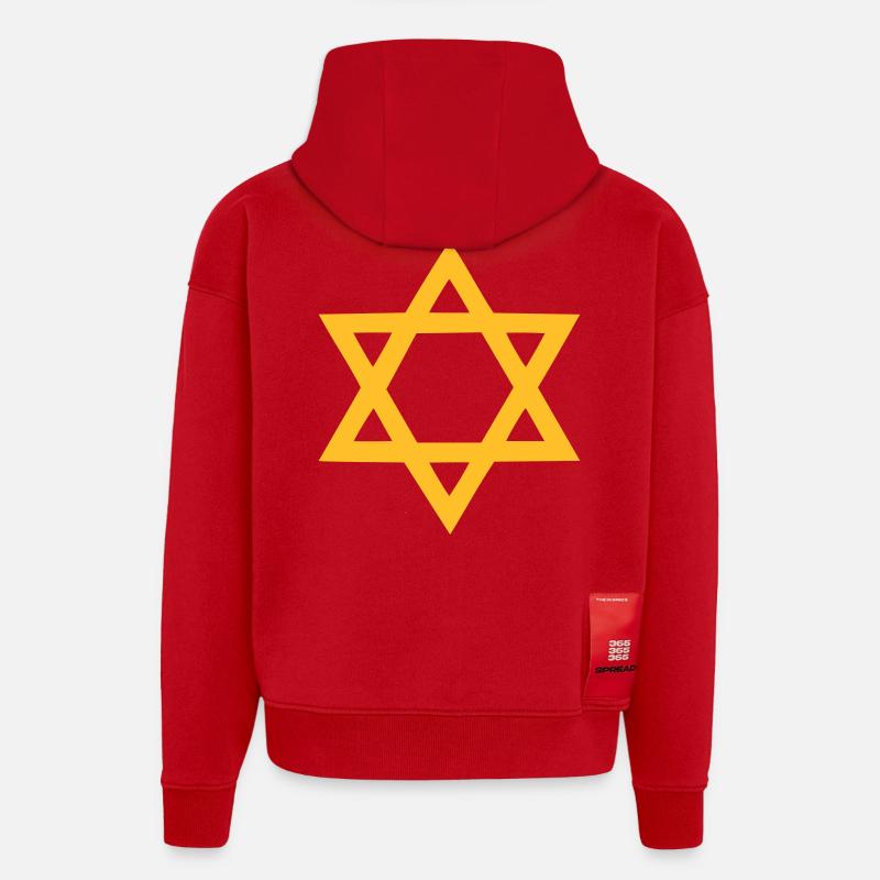 Davidstern - Hoodie- made by SPREAD  - Rot