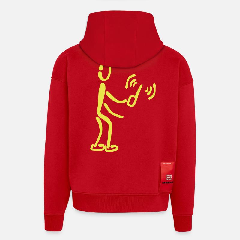 Radio amateur - Sweat à capuche bio épais oversize fabriqué en UE - rouge