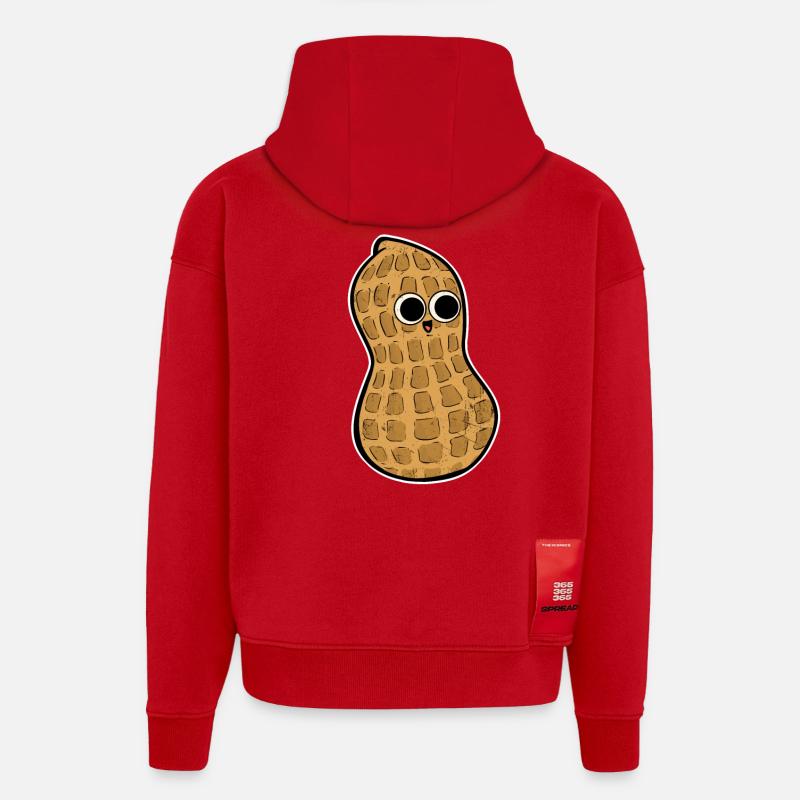 Funny Cute Peanut Comic Cartoon - Hoodie- made by SPREAD - red