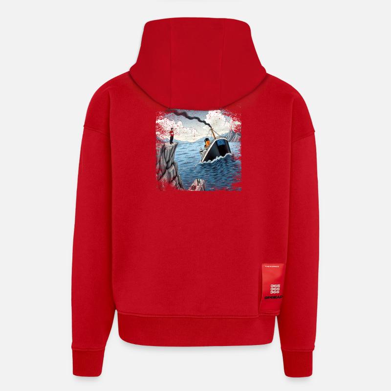 Satire Schweizer Neutralitat - Hoodie- made by SPREAD - Rot