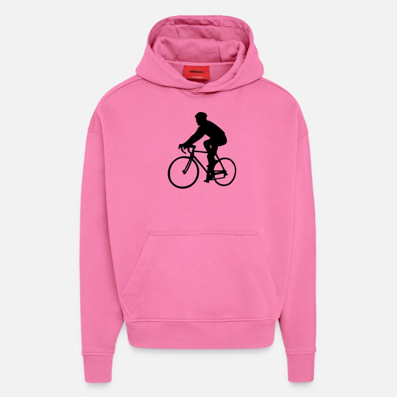 vélo de course - Sweat à capuche bio épais oversize fabriqué en UE - AURA PINK