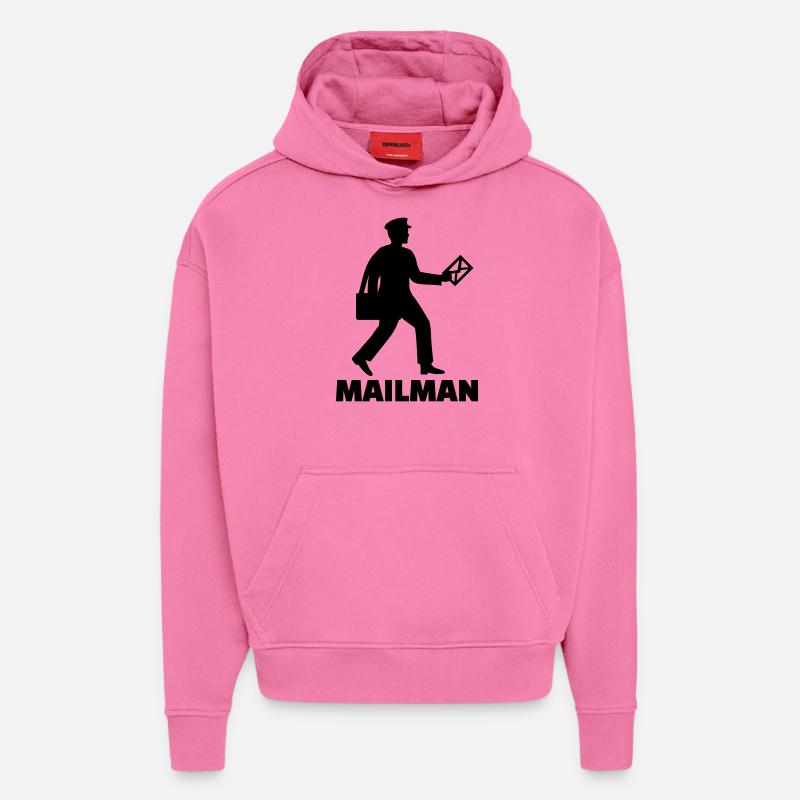 Mailman - Sweat à capuche bio épais oversize fabriqué en UE - AURA PINK