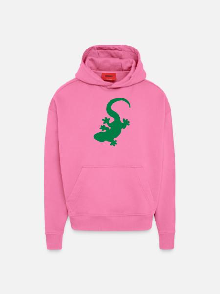 lizard - Sweat à capuche bio épais oversize fabriqué en UE - AURA PINK