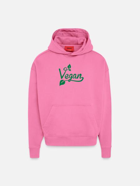 vegan - Sweat à capuche bio épais oversize fabriqué en UE - AURA PINK