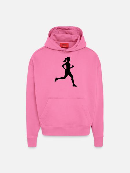 Jogger - Sweat à capuche bio épais oversize fabriqué en UE - AURA PINK