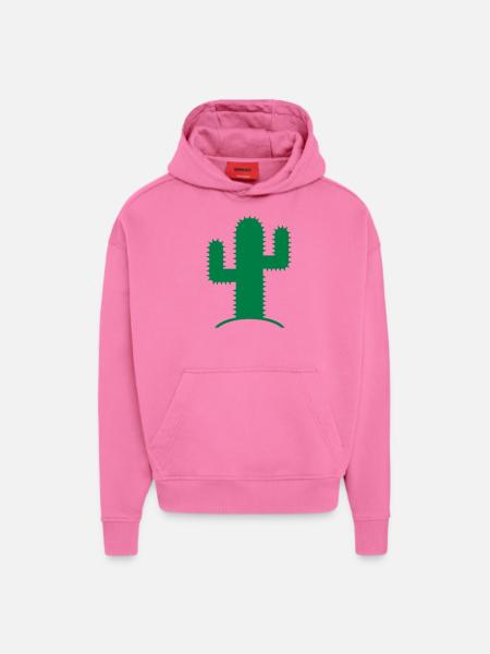 Cactus - Sweat à capuche bio épais oversize fabriqué en UE - AURA PINK