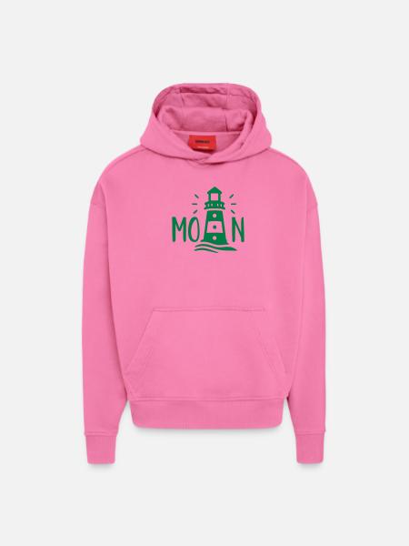 MOIN lettering with lighthouse - Hoodie- made by SPREAD  - AURA PINK