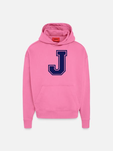 j - Sweat à capuche bio épais oversize fabriqué en UE - AURA PINK