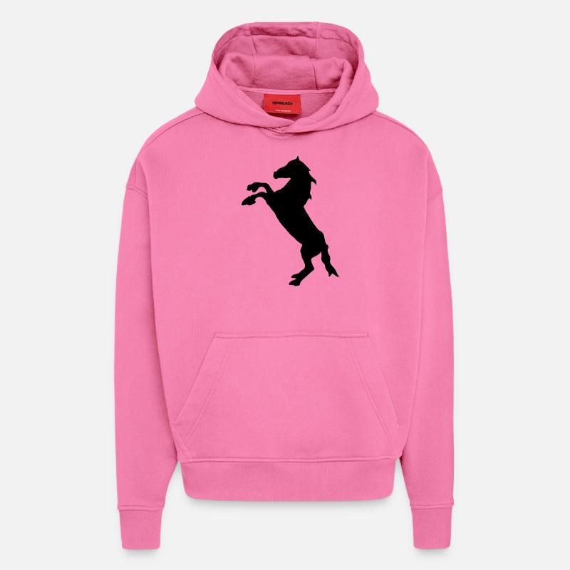 cheval - Sweat à capuche bio épais oversize fabriqué en UE - AURA PINK