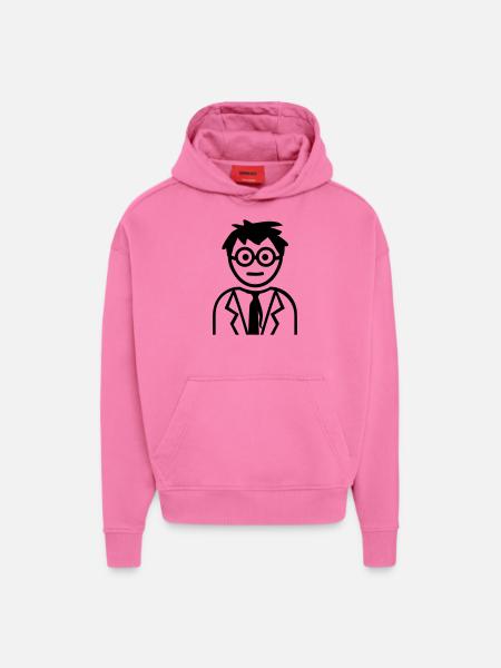 Professeur - Sweat à capuche bio épais oversize fabriqué en UE - AURA PINK