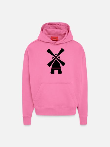 Moulin à vent - Sweat à capuche bio épais oversize fabriqué en UE - AURA PINK
