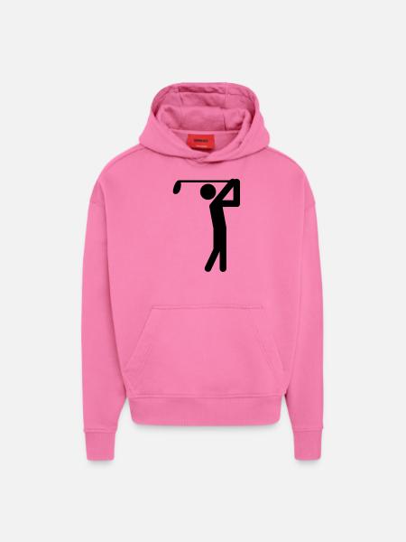 golfer icon - Sweat à capuche bio épais oversize fabriqué en UE - AURA PINK