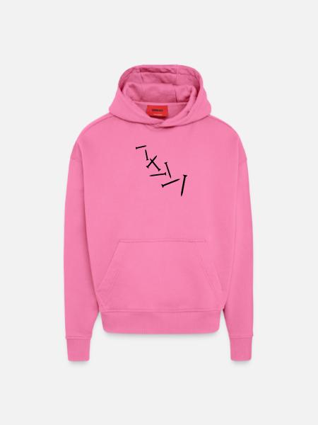 Vis - Sweat à capuche bio épais oversize fabriqué en UE - AURA PINK
