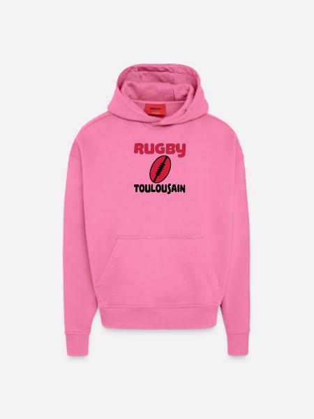 Rugby toulousain - Hoodie- made by SPREAD - AURA PINK