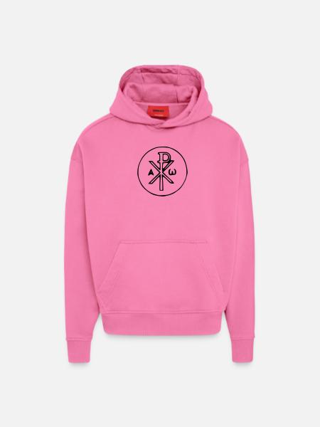 Jesus - Chi-Rho - Hoodie- made by SPREAD  - AURA PINK