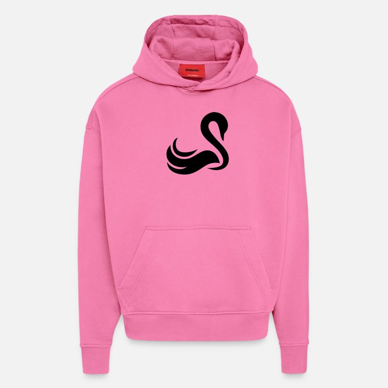 Cygne - Sweat à capuche bio épais oversize fabriqué en UE - AURA PINK
