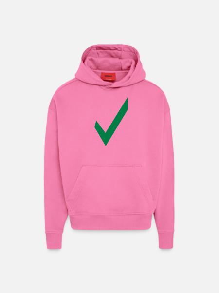 check - check mark - tick - Hoodie- made by SPREAD - AURA PINK