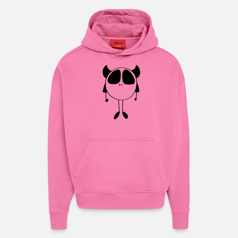 Kleines Monster - gezeichnet - Hoodie- made by SPREAD  - AURA PINK