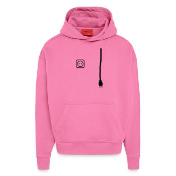 Connector and socket to put power on things - Hoodie- made by SPREAD  - AURA PINK - Front - Dylan (187cm)