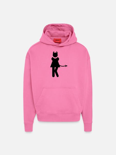 diablotine - Sweat à capuche bio épais oversize fabriqué en UE - AURA PINK