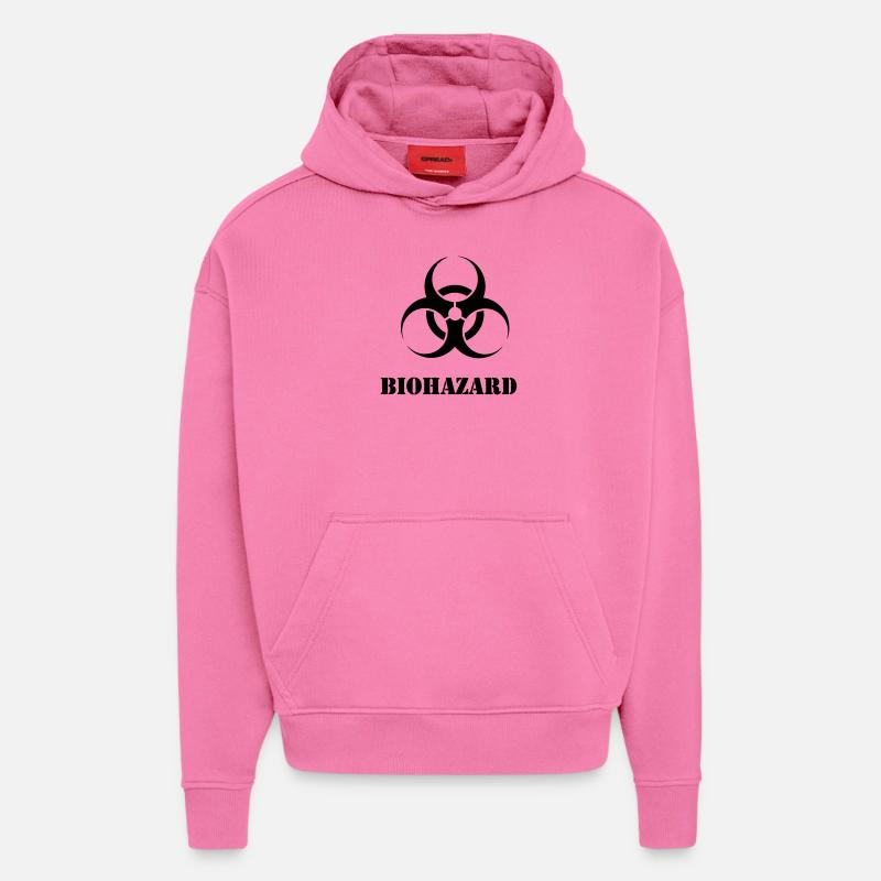 Biohazard - Sweat à capuche bio épais oversize fabriqué en UE - AURA PINK