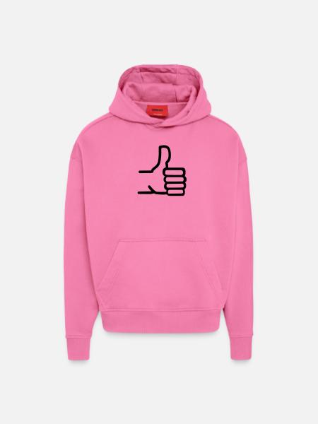Thumbs up - Hoodie- made by SPREAD  - AURA PINK