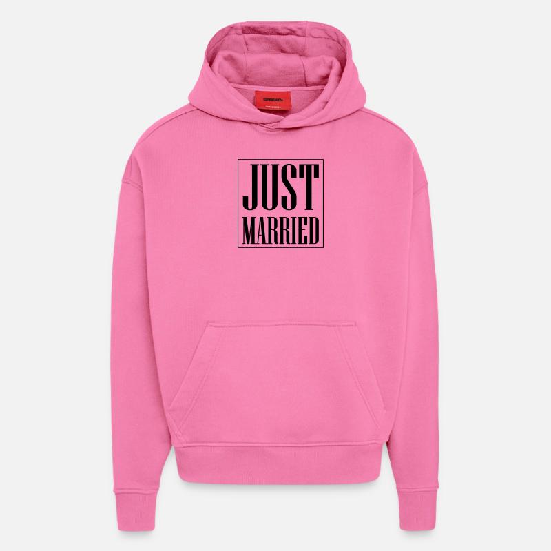 Mariage tout juste marié - Sweat à capuche bio épais oversize fabriqué en UE - AURA PINK