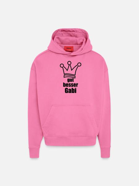 Gabi - Sweat à capuche bio épais oversize fabriqué en UE - AURA PINK