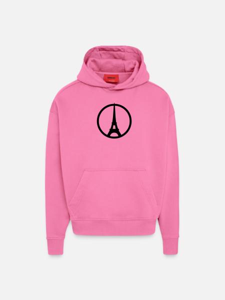 Paris - Sweat à capuche bio épais oversize fabriqué en UE - AURA PINK