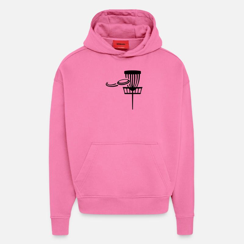 Disc Golf - Sweat à capuche bio épais oversize fabriqué en UE - AURA PINK