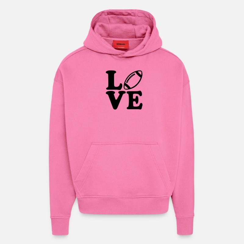 Football - Sweat à capuche bio épais oversize fabriqué en UE - AURA PINK