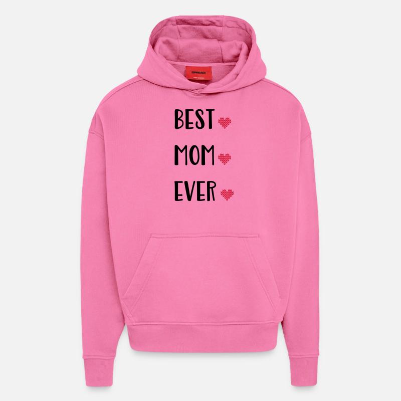 La mère - Sweat à capuche bio épais oversize fabriqué en UE - AURA PINK