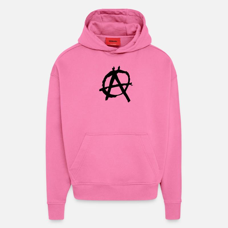 anarchy - Sweat à capuche bio épais oversize fabriqué en UE - AURA PINK